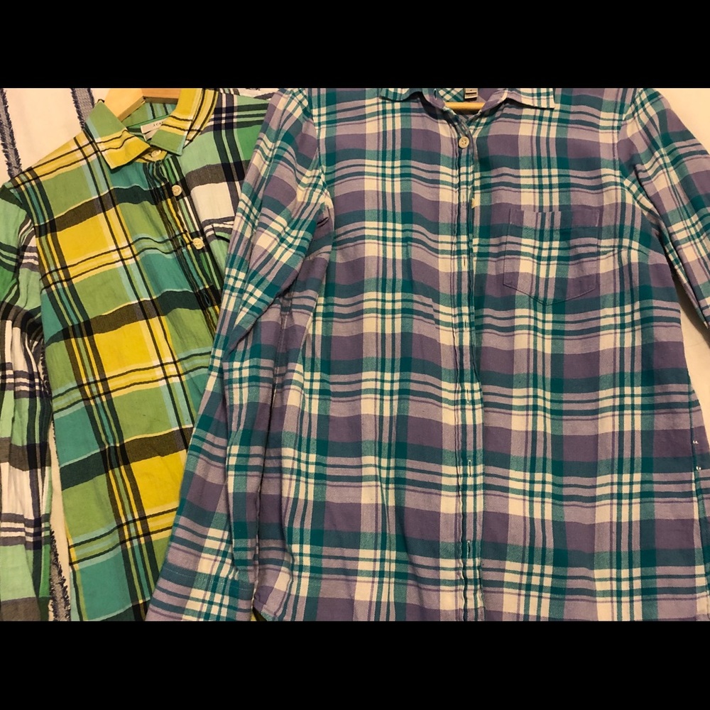 Lot of 2 J.Crew Flannel Boy Shirts